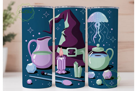 Magical Witchy Objects 20oz Tumbler Wrap Sublimation PixelChick 