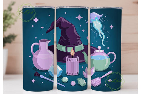 Magical Witchy Objects 20oz Tumbler Wrap Sublimation PixelChick 