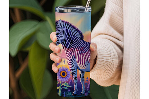 Magical Zebra Sunset 20oz Tumbler Wrap Sublimation DesignSVG 