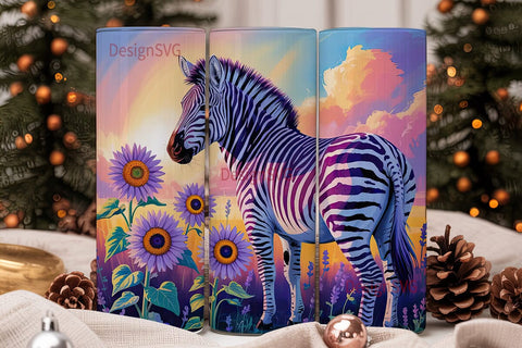 Magical Zebra Sunset 20oz Tumbler Wrap Sublimation DesignSVG 