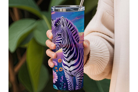 Magical Zebra Sunset 20oz Tumbler Wrap Sublimation DesignSVG 