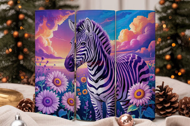 Magical Zebra Sunset 20oz Tumbler Wrap Sublimation DesignSVG 