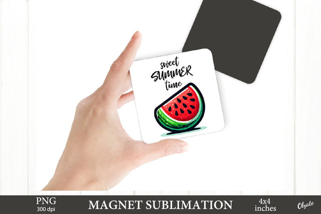 Magnet Sublimation PNG. Watermelon Kawaii PNG Sublimation Olga Terlyanskaya 