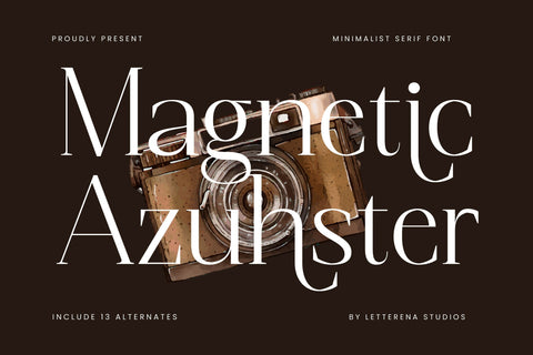 Magnetic Azuhster - Minimalist Serif Font Font Letterena Studios 