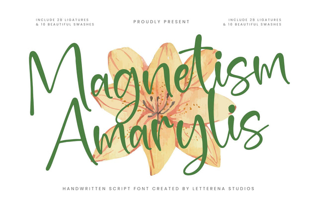 Magnetism Amarylis - Handwritten Script Font Font Letterena Studios 