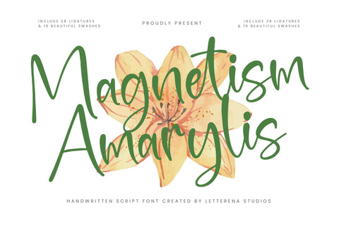 Magnetism Amarylis - Handwritten Script Font Font Letterena Studios 