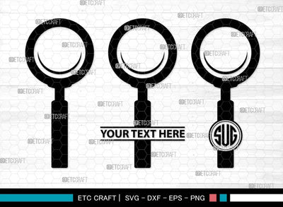Magnifying Glass Monogram, Magnifying Glass Silhouette, Magnifying Glass SVG, Detective Svg, Spyglass Svg, Search Tool Svg, Investigation Svg, SB00521 SVG ETC Craft 