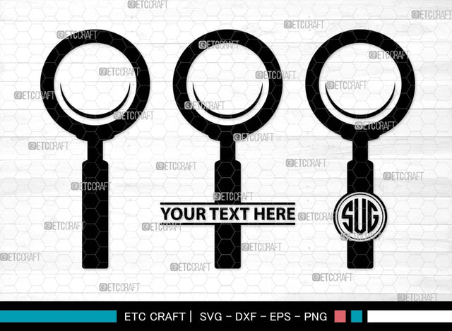Magnifying Glass Monogram, Magnifying Glass Silhouette, Magnifying Glass SVG, Detective Svg, Spyglass Svg, Search Tool Svg, Investigation Svg, SB00521 SVG ETC Craft 