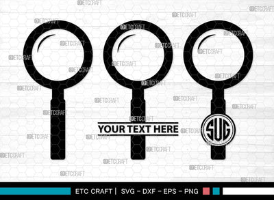 Magnifying Glass Monogram, Magnifying Glass Silhouette, Magnifying Glass SVG, Detective Svg, Spyglass Svg, Search Tool Svg, Investigation Svg, SB00521 SVG ETC Craft 