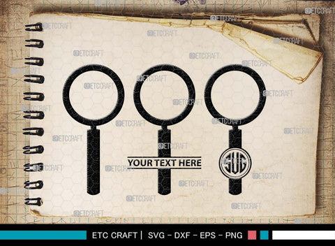Magnifying Glass Monogram, Magnifying Glass Silhouette, Magnifying Glass SVG, Detective Svg, Spyglass Svg, Search Tool Svg, Investigation Svg, SB00521 SVG ETC Craft 