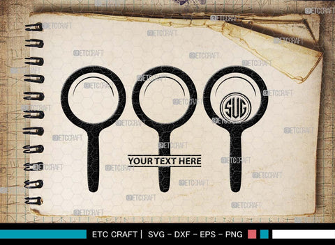 Magnifying Glass Monogram, Magnifying Glass Silhouette, Magnifying Glass SVG, Detective Svg, Spyglass Svg, Search Tool Svg, Investigation Svg, SB00521 SVG ETC Craft 