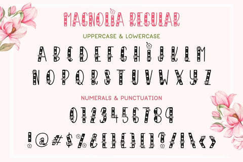 Magnolia – Floral Decorative Font Font AnningArts Design 