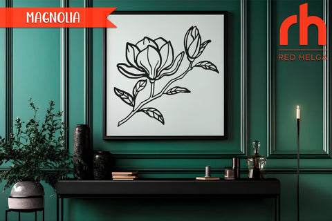 Magnolia Flower SVG, Hand Drawn, Floral Design, Spring Decor SVG RedHelgaArt 