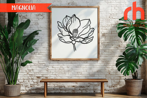 Magnolia Flower SVG, Hand Drawn, Floral Design, Spring Decor SVG RedHelgaArt 