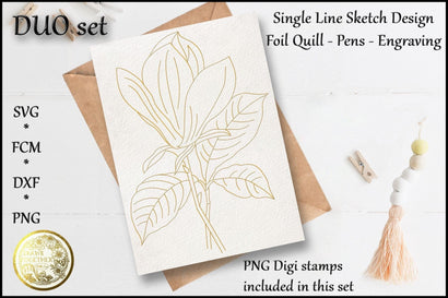 Magnolia - Foil Quill | Single Line | Sketch | Digi Stamps Sketch DESIGN DrawnTogether with love 