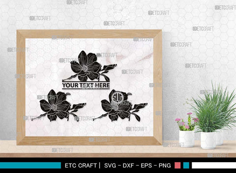 Magnolia Monogram, Magnolia Silhouette, Magnolia SVG, Flower Svg, Magnolia Branches Svg, Magnolia Wreath Svg, Floral Svg, SB00506 SVG ETC Craft 