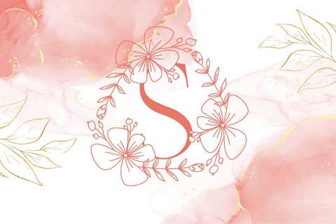 Magnolia Rose Floral Monogram Font Dm Letter Studio 
