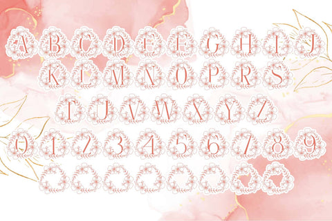 Magnolia Rose Floral Monogram Font Dm Letter Studio 