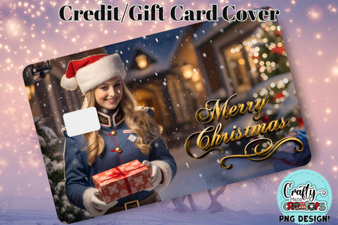 Mailwoman Png File, Christmas Custom Credit Card Skin Sublimation Crafty Mama Studios 