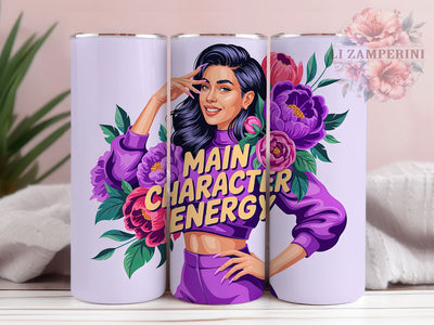 Main Character Energy 20oz Tumbler Wrap, Main Character Energy, Bold Attitude, Confident Design, Sassy Wrap, 20oz Tumbler Wrap, Sublimation PNG Sublimation Li Zamperini 