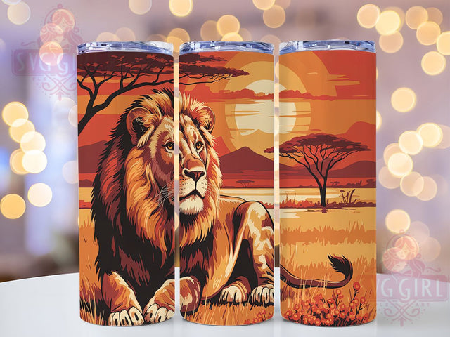 Majestic African Lion Safari Tumbler Wrap, African Lion Art, Wildlife Pattern Cup, Safari Animal Gift, Lion Pride Tumbler, Jungle Beast Pattern, Majestic Lion Wrap Sublimation SvggirlplusArt 
