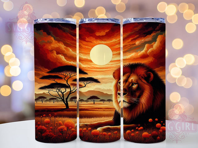 Majestic African Lion Safari Tumbler Wrap, African Lion Art, Wildlife Pattern Cup, Safari Animal Gift, Lion Pride Tumbler, Jungle Beast Pattern, Majestic Lion Wrap Sublimation SvggirlplusArt 