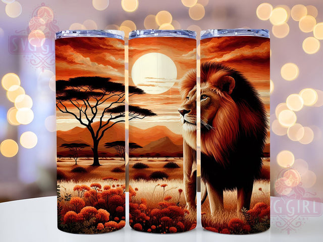 Majestic African Lion Safari Tumbler Wrap, African Lion Art, Wildlife Pattern Cup, Safari Animal Gift, Lion Pride Tumbler, Jungle Beast Pattern, Majestic Lion Wrap Sublimation SvggirlplusArt 