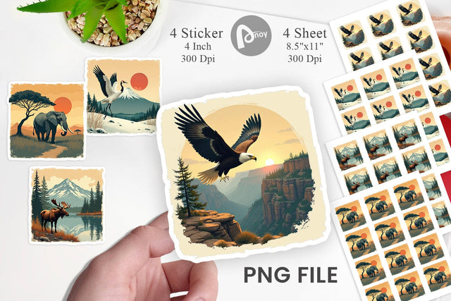 Majestic Animal Posters Sticker Sublimation artnoy 