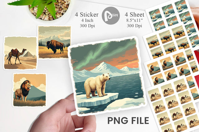 Majestic Animal Posters Sticker Sublimation artnoy 