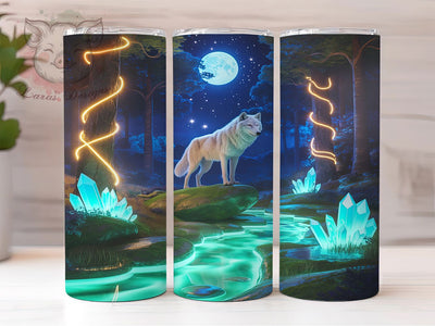Majestic Arctic White Wolf Tumbler, Majestic Wolf Pattern, Arctic Wolf Design, 20Oz Sublimation Wrap, Snow Wolf Art, Mystic Wolf Texture, Tumbler Sublimation Sublimation Lara' s Designs 