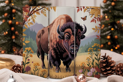 Majestic Bison 20oz Tumbler Wrap Sublimation DesignSVG 