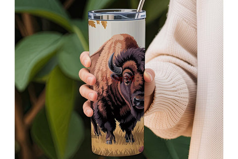 Majestic Bison 20oz Tumbler Wrap Sublimation DesignSVG 
