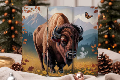 Majestic Bison 20oz Tumbler Wrap Sublimation DesignSVG 