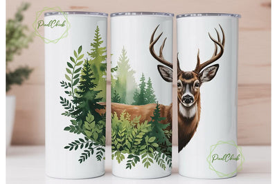 Majestic Buck 20oz Tumbler Wrap Sublimation PixelChick 