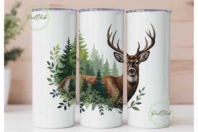 Majestic Buck 20oz Tumbler Wrap Sublimation PixelChick 
