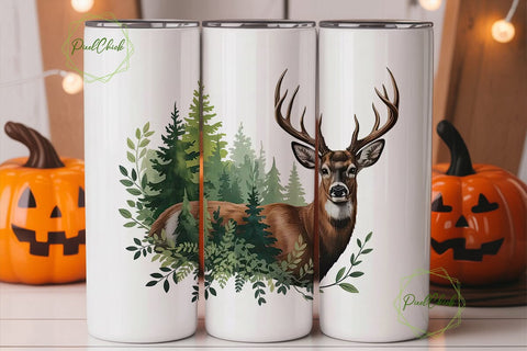 Majestic Buck 20oz Tumbler Wrap Sublimation PixelChick 