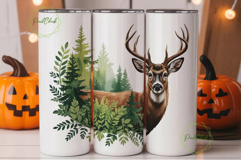 Majestic Buck 20oz Tumbler Wrap Sublimation PixelChick 