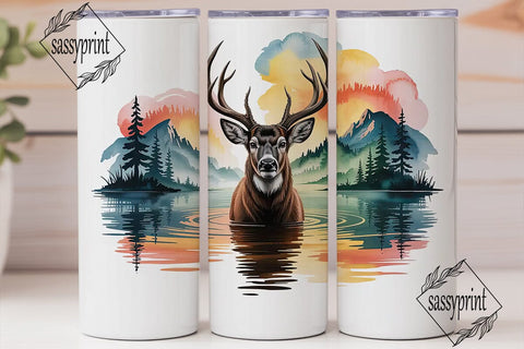 Majestic Buck 20oz Tumbler Wrap Sublimation sassyprint 
