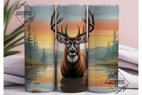 Majestic Buck 20oz Tumbler Wrap Sublimation sassyprint 