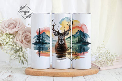 Majestic Buck 20oz Tumbler Wrap Sublimation sassyprint 
