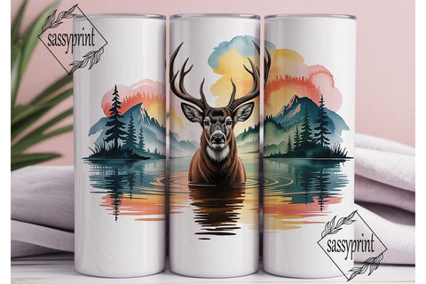 Majestic Buck 20oz Tumbler Wrap Sublimation sassyprint 