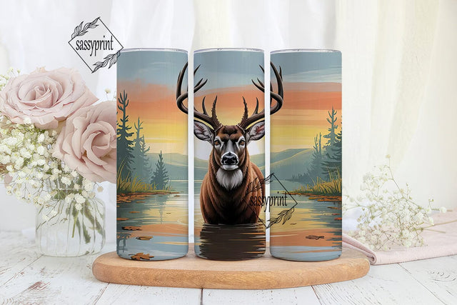Majestic Buck 20oz Tumbler Wrap Sublimation sassyprint 