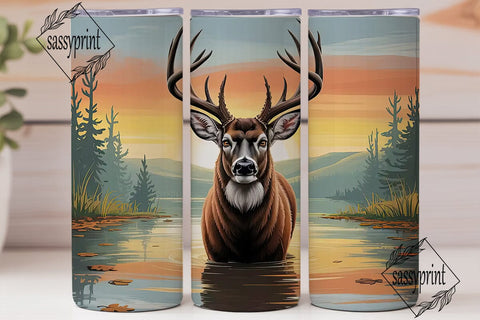 Majestic Buck 20oz Tumbler Wrap Sublimation sassyprint 