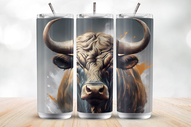 Majestic Bull 20 Oz Sublimation Tumbler Wrap Sublimation MockupSvgVenue 