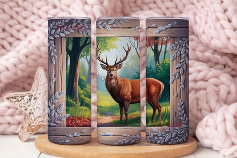 Majestic Deer 20oz Tumbler Wrap Sublimation DesignSVG 