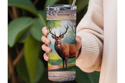 Majestic Deer 20oz Tumbler Wrap Sublimation DesignSVG 
