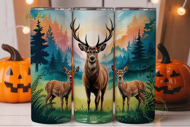 Majestic Deer 20oz Tumbler Wrap Sublimation PixelChick 