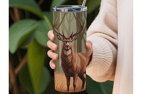 Majestic Deer Autumn 20oz Tumbler Wrap Sublimation DesignSVG 