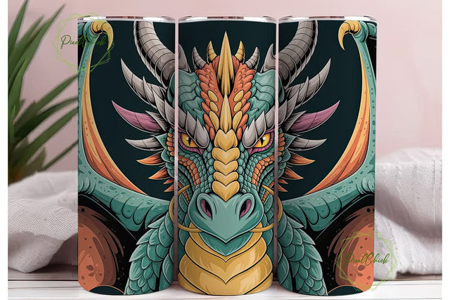 Majestic Dragon 20oz Tumbler Wrap Sublimation PixelChick 