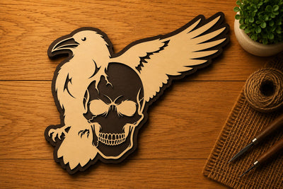 Majestic Eagle and Skull Laser Cut SVG File SVG Regulrcrative 